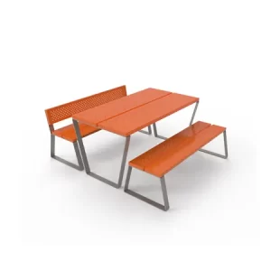 MESA TRAPEZIO COM BANCOS